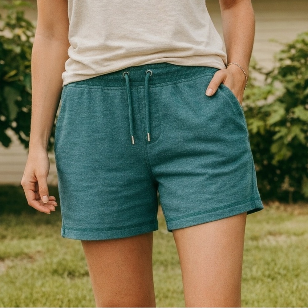 Free Planet Womens Blue Athletic Shorts Elastic Waistband‎ Relaxed Fit Gym